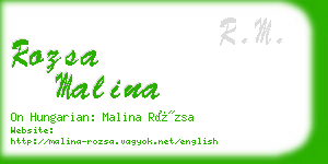 rozsa malina business card